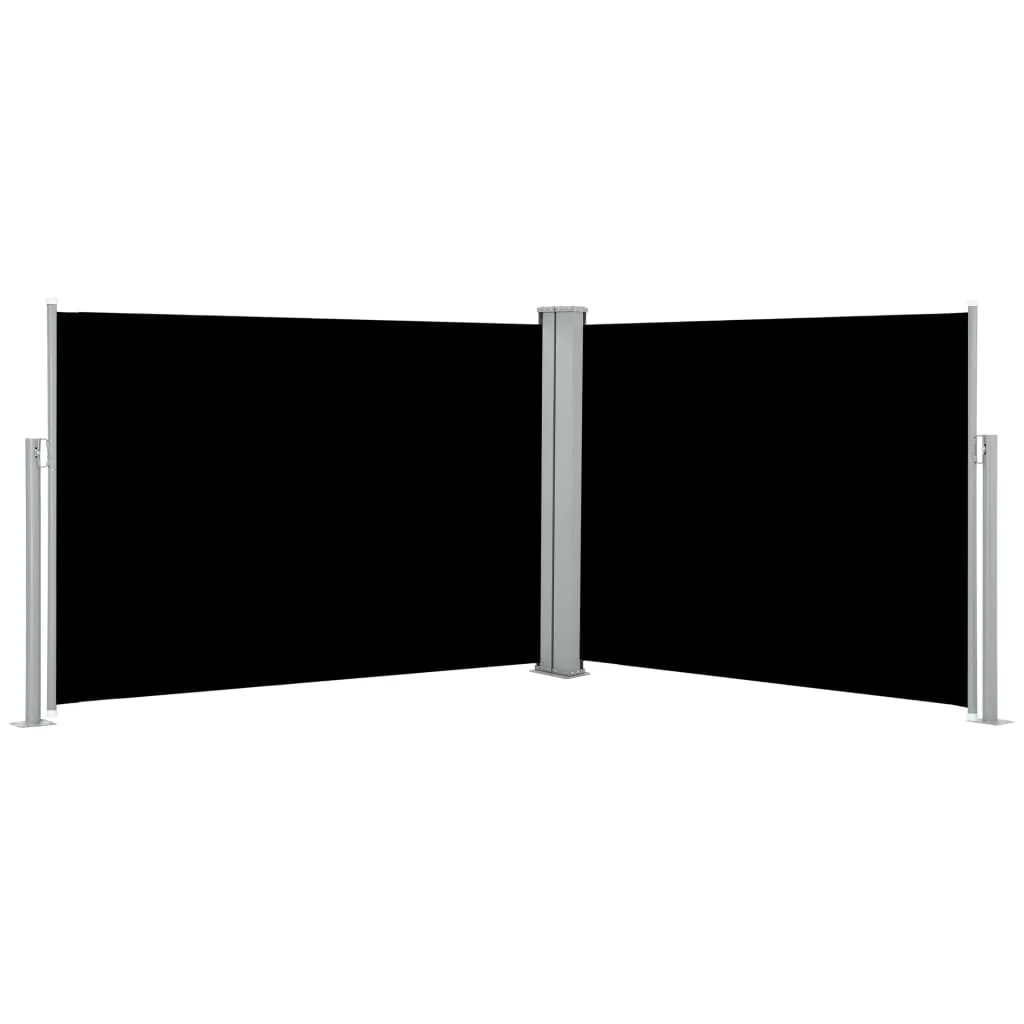 vidaXL Ausziehbare Seitenmarkise Schwarz 100 x 1000 cm